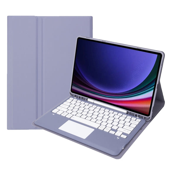 For Samsung Galaxy Tab S9+ A810B-A Touch Pad Detachable Bluetooth Keyboard Leather Tablet Case(Purple)