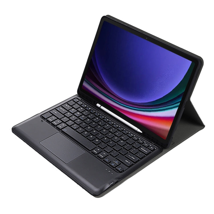For Samsung Galaxy Tab S10+ 12.4 A810B-A Touch Pad Detachable Bluetooth Keyboard Leather Tablet Case(Black)