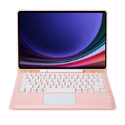 For Samsung Galaxy Tab S9 FE+ A810B-A Touch Pad Detachable Bluetooth Keyboard Leather Tablet Case(Pink)