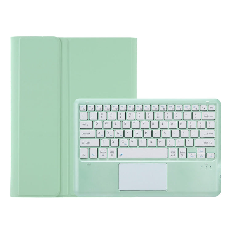 For Samsung Galaxy Tab S9 FE+ A810B-A Touch Pad Detachable Bluetooth Keyboard Leather Tablet Case(Mint Green)