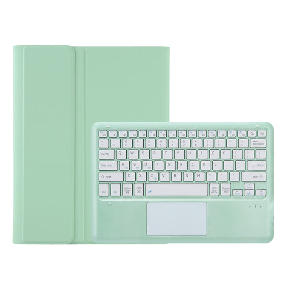 For Samsung Galaxy Tab S9 FE+ A810B-A Touch Pad Detachable Bluetooth Keyboard Leather Tablet Case(Mint Green)