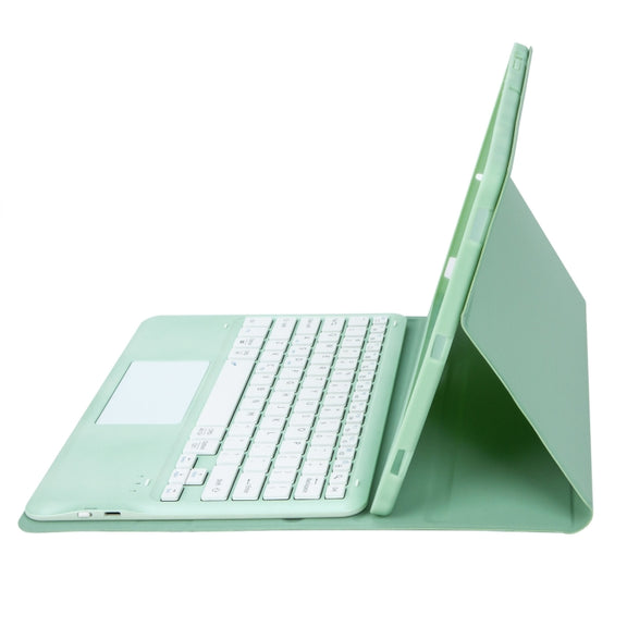 For Samsung Galaxy Tab S9 FE+ A810B-A Touch Pad Detachable Bluetooth Keyboard Leather Tablet Case(Mint Green)