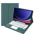 For Samsung Galaxy Tab S9 FE+ A810B-A Touch Pad Detachable Bluetooth Keyboard Leather Tablet Case(Dark Green) - Samsung Keyboard by PMC TechLife | Online Shopping South Africa | PMC TechLife