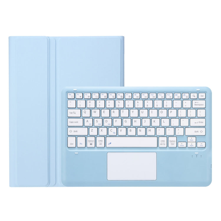 For Samsung Galaxy Tab S10+ 12.4 A810B-A Touch Pad Detachable Bluetooth Keyboard Leather Tablet Case(Sky Blue)