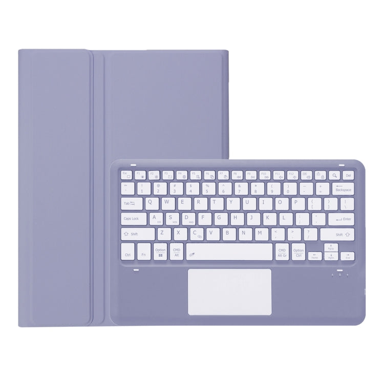 For Samsung Galaxy Tab S9 FE+ A810B-A Touch Pad Detachable Bluetooth Keyboard Leather Tablet Case(Purple)