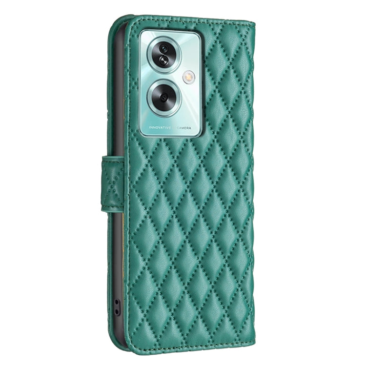 For OPPO A79 5G Diamond Lattice Wallet Leather Flip Phone Case(Green)