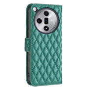 For OPPO Find X7 Ultra Diamond Lattice Wallet Leather Flip Phone Case(Green)