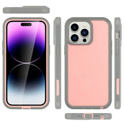 For iPhone 15 Plus Defender Series XT MagSafe Magnetic PC + TPU Shockproof Phone Case(Pink+Grey)