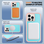 For iPhone 15 Pro Max Defender Series XT MagSafe Magnetic PC + TPU Shockproof Phone Case(Turquoise+Pink)