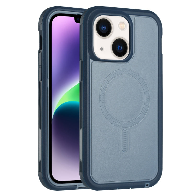For iPhone 14 Plus Defender Series XT MagSafe Magnetic PC + TPU Shockproof Phone Case(Blue)
