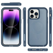 For iPhone 14 Plus Defender Series XT MagSafe Magnetic PC + TPU Shockproof Phone Case(Blue)