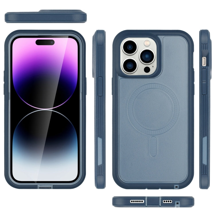 For iPhone 14 Plus Defender Series XT MagSafe Magnetic PC + TPU Shockproof Phone Case(Blue)
