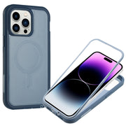 For iPhone 14 Plus Defender Series XT MagSafe Magnetic PC + TPU Shockproof Phone Case(Blue)