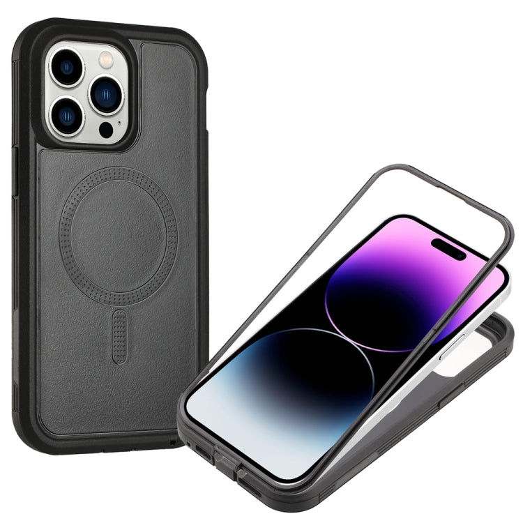 For iPhone 14 Pro Max Defender Series XT MagSafe Magnetic PC + TPU Shockproof Phone Case(Black)