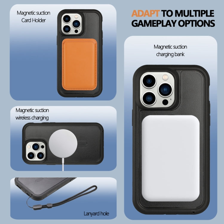 For iPhone 14 Pro Max Defender Series XT MagSafe Magnetic PC + TPU Shockproof Phone Case(Black)