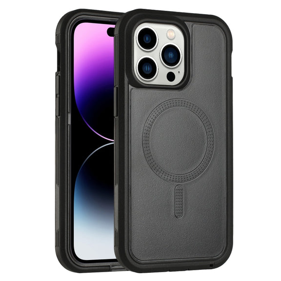 For iPhone 14 Pro Max Defender Series XT MagSafe Magnetic PC + TPU Shockproof Phone Case(Black)