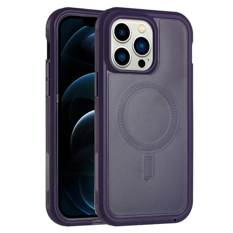 For iPhone 12 Pro Max Defender Series XT MagSafe Magnetic PC + TPU Shockproof Phone Case(Dark Purple)