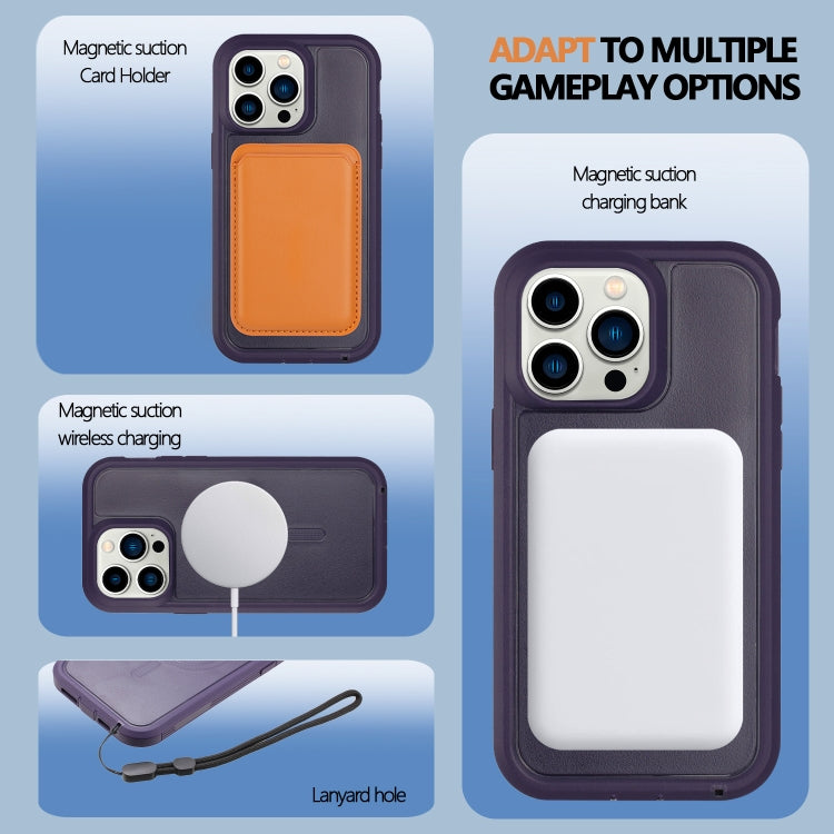 For iPhone 12 Pro Max Defender Series XT MagSafe Magnetic PC + TPU Shockproof Phone Case(Dark Purple)