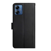 For Motorola Moto G14 Genuine Leather Fingerprint-proof Horizontal Flip Phone Case(Black)