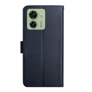 For Motorola Edge 40 Genuine Leather Fingerprint-proof Horizontal Flip Phone Case(Blue)