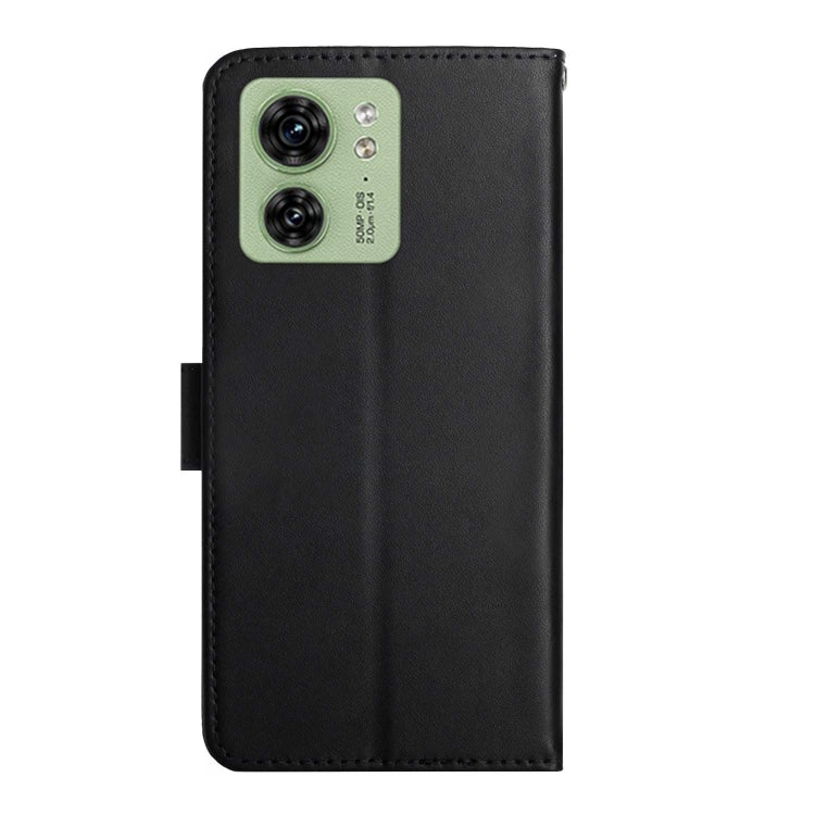 For Motorola Edge 40 Genuine Leather Fingerprint-proof Horizontal Flip Phone Case(Black)
