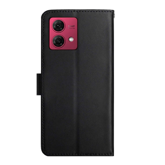 For Motorola Moto G84 Genuine Leather Fingerprint-proof Horizontal Flip Phone Case(Black)