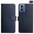 For Motorola Moto G85 5G Genuine Leather Fingerprint-proof Horizontal Flip Phone Case(Blue) - Motorola Cases by PMC TechLife | Online Shopping South Africa | PMC TechLife | Buy Now Pay Later Mobicred