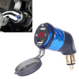 German EU Plug Special Motorcycle Elbow Charger Dual USB Voltmeter 4.2A Charger, Shell Color:Blue(Red Light) - Battery Charger by PMC TechLife | Online Shopping South Africa | PMC TechLife | Buy Now Pay Later Mobicred