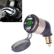 German EU Plug Special Motorcycle Elbow Charger Dual USB Voltmeter 4.2A Charger, Shell Color:Gold(Green Light) - Battery Charger by PMC TechLife | Online Shopping South Africa | PMC TechLife | Buy Now Pay Later Mobicred