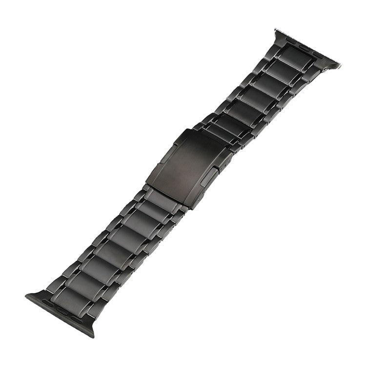 For Apple Watch 42mm Five Beads Turtle Buckle Titanium Steel Watch Band(Grey)