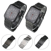 For Apple Watch SE 44mm Five Beads Turtle Buckle Titanium Steel Watch Band(Silver)