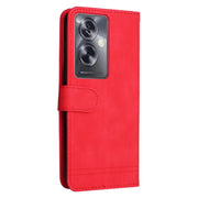 For OPPO A79 5G Skin Feel Life Tree Metal Button Leather Phone Case(Red)