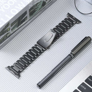 For Apple Watch SE 44mm Five Beads Titanium Steel Watch Band(Grey)