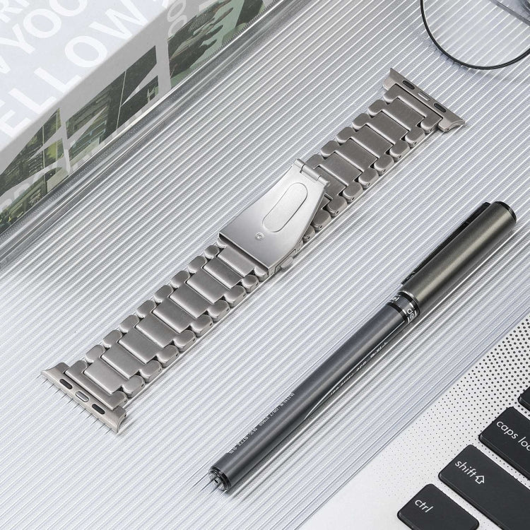 For Apple Watch 4 40mm Five Beads Titanium Steel Watch Band(Silver)