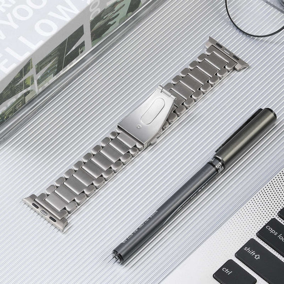 For Apple Watch 4 40mm Five Beads Titanium Steel Watch Band(Silver)