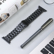 For Apple Watch 42mm Five Beads Titanium Steel Watch Band(Black)