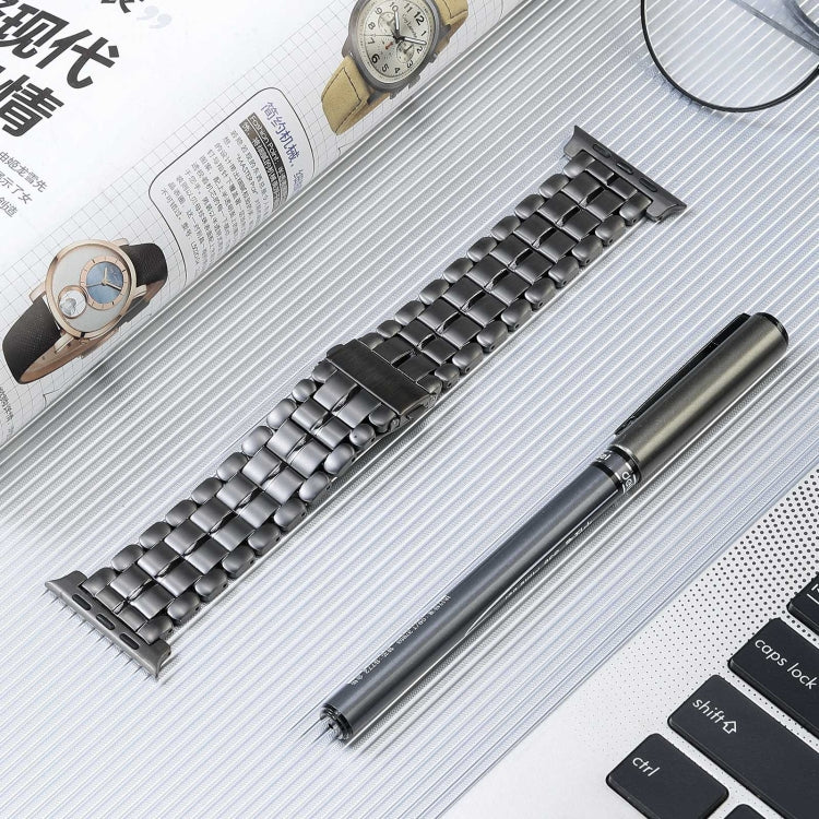 For Apple Watch 42mm Five Beads Titanium Steel Watch Band(Grey)