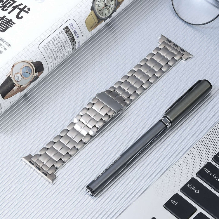 For Apple Watch 38mm Five Beads Titanium Steel Watch Band(Silver)
