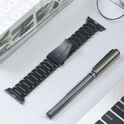 For Apple Watch SE 2023 40mm Five Beads Titanium Steel Watch Band(Black)