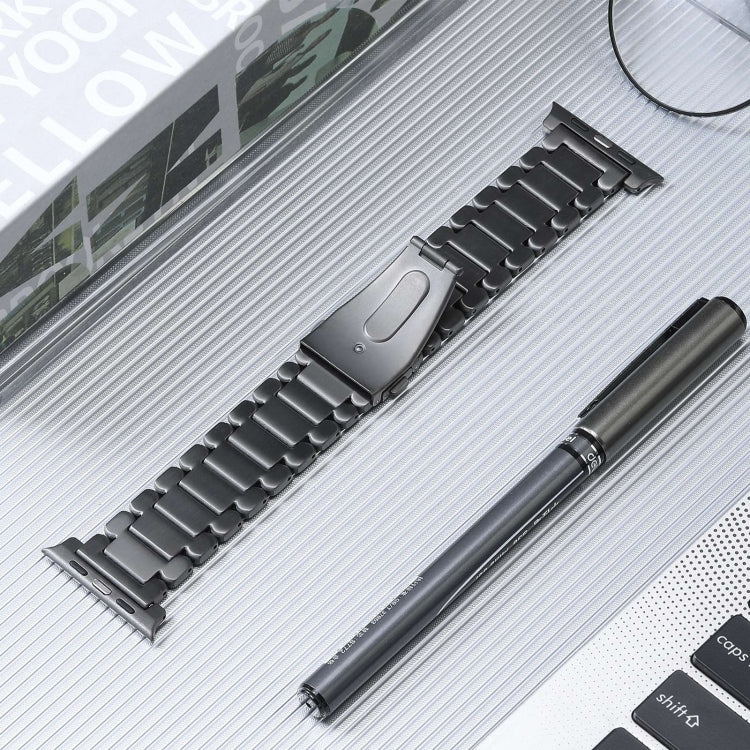For Apple Watch SE 2023 44mm Five Beads Titanium Steel Watch Band(Grey)