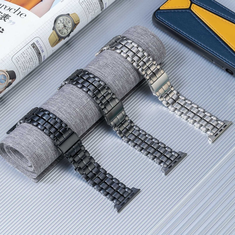 For Apple Watch 38mm Five Beads Titanium Steel Watch Band(Silver)
