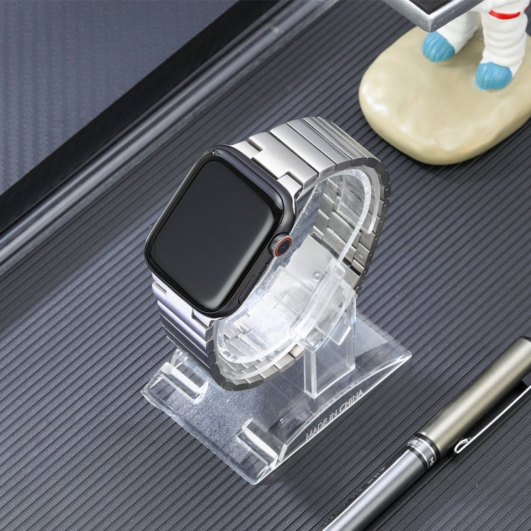 For Apple Watch 38mm Flat Buckle Stainless Steel Watch Band(Silver)