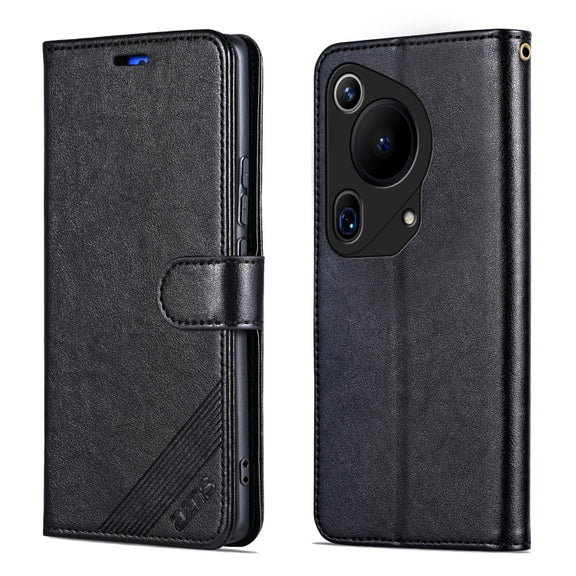 For Huawei Pura 70 Ultra AZNS Sheepskin Texture Flip Leather Phone Case(Black)