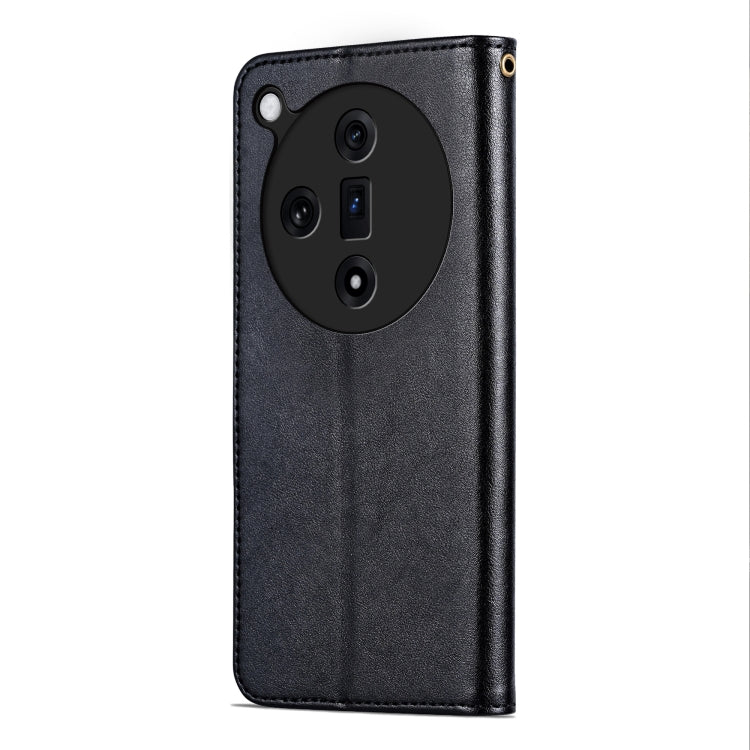 For OPPO Find X7 AZNS Sheepskin Texture Flip Leather Phone Case(Black)