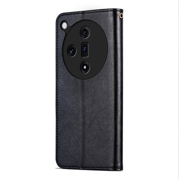 For OPPO Find X7 AZNS Sheepskin Texture Flip Leather Phone Case(Black)