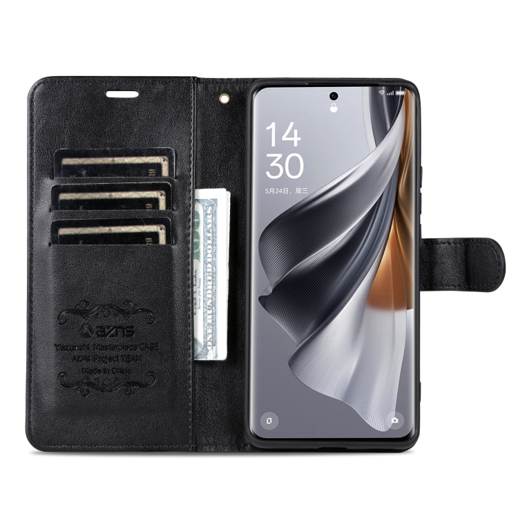 For OPPO Find X7 AZNS Sheepskin Texture Flip Leather Phone Case(Black)