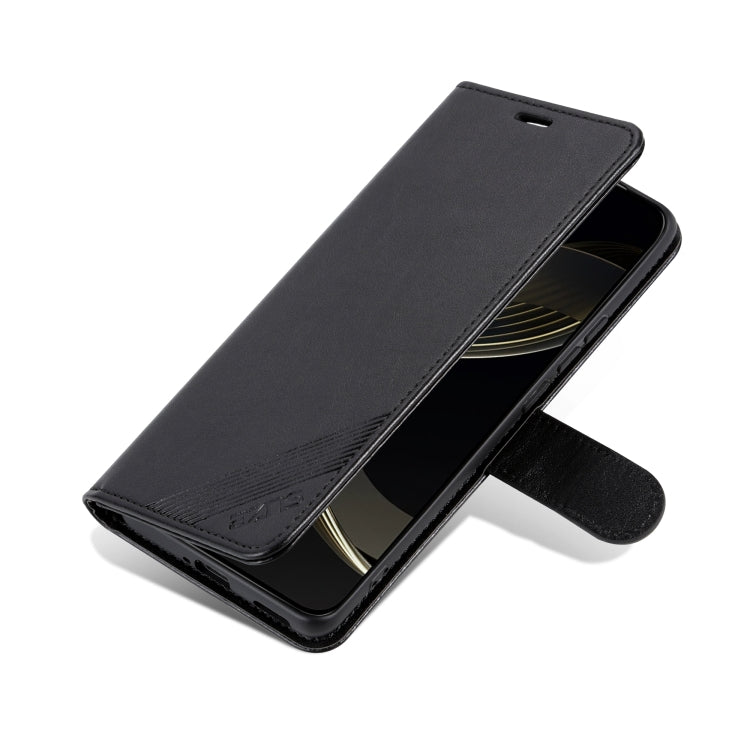 For OPPO Find X7 AZNS Sheepskin Texture Flip Leather Phone Case(Black)