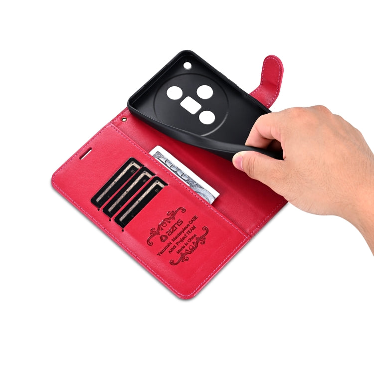 For OPPO Find X7 Ultra AZNS Sheepskin Texture Flip Leather Phone Case(Red)