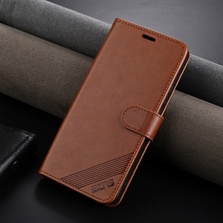 For OPPO K12 AZNS Sheepskin Texture Flip Leather Phone Case(Brown)