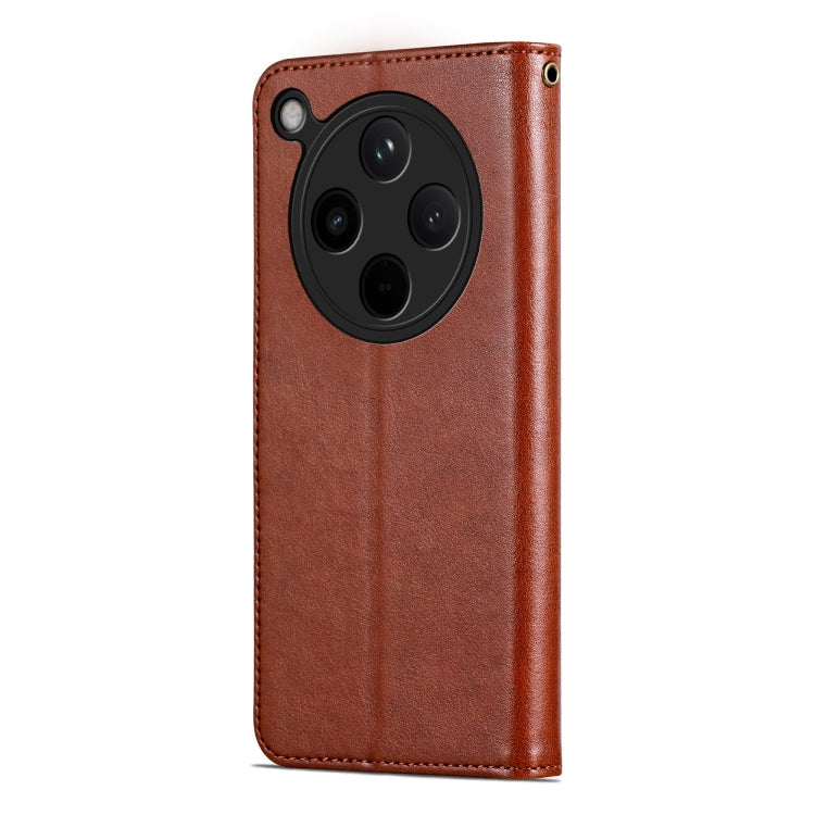 For OPPO Find X8 AZNS Sheepskin Texture Flip Leather Phone Case(Brown)